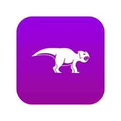 Ceratopsians dinosaur icon digital purple for any design isolated on white vector illustration