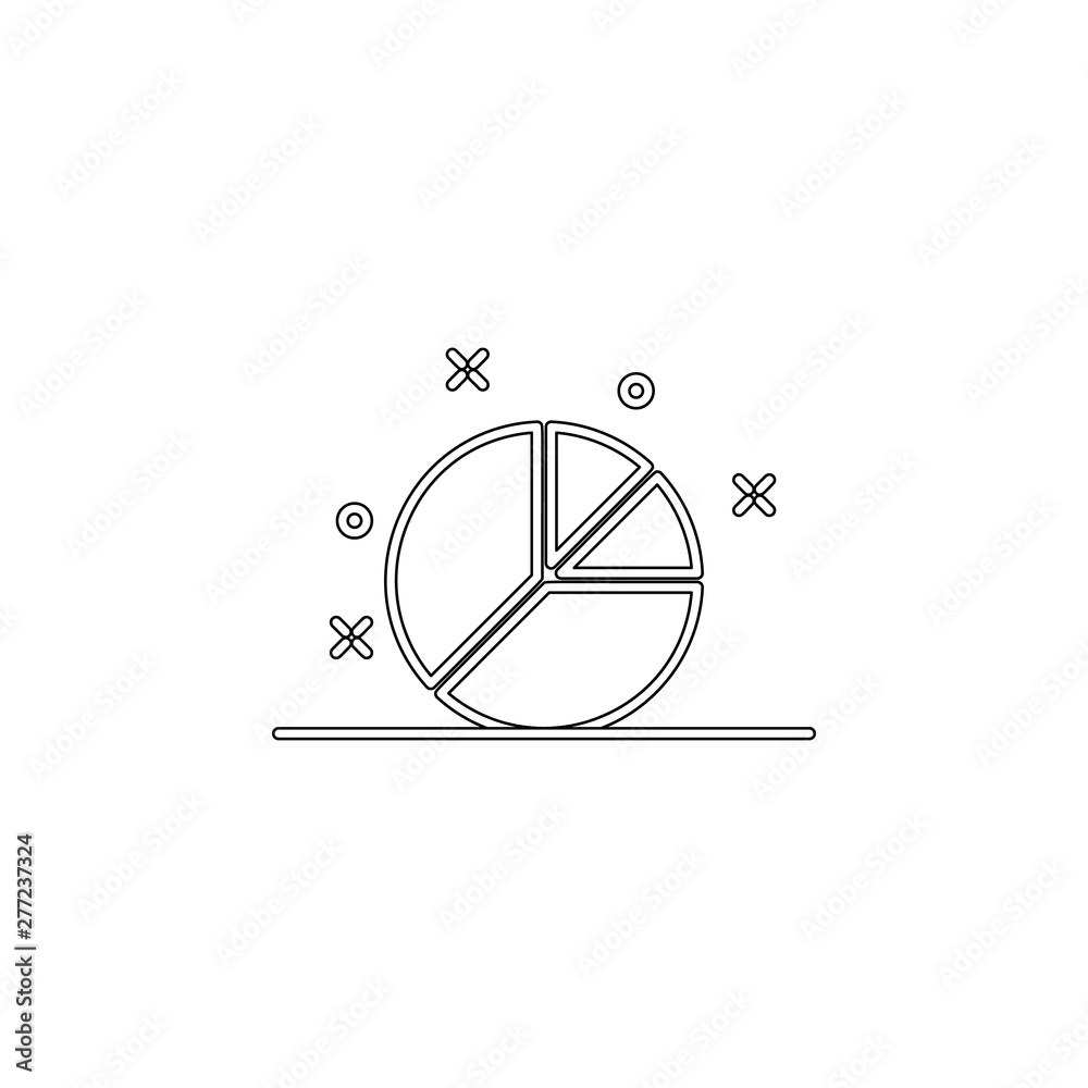Poster diagram pie icon. element of business charts for mobile concept and web apps icon. outline, thin lin