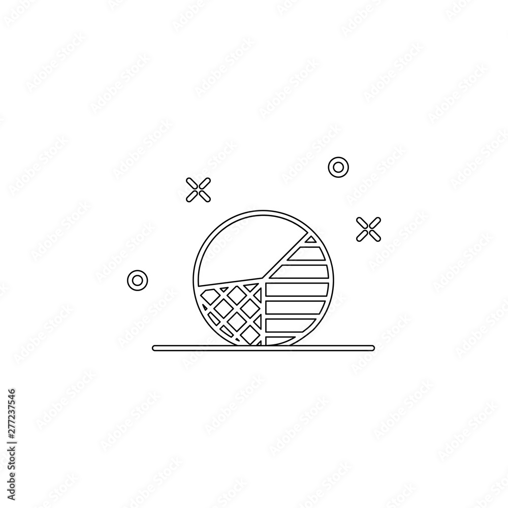 Poster diagram pie icon. element of business charts for mobile concept and web apps icon. outline, thin lin