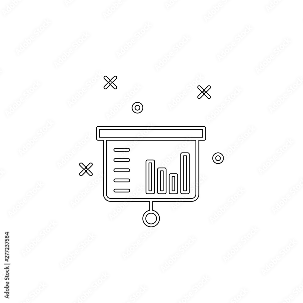 Poster report presentation icon. element of business charts for mobile concept and web apps icon. outline, 