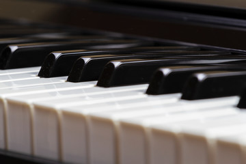 Fototapeta na wymiar Close up of piano keyboard keys
