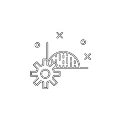 Obraz premium business report mechanism icon. Element of business charts for mobile concept and web apps icon. Outline, thin line icon for website design and development, app development