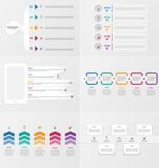 Set of infographics element template with options.