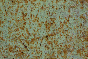 rusty metal aged green color paint background