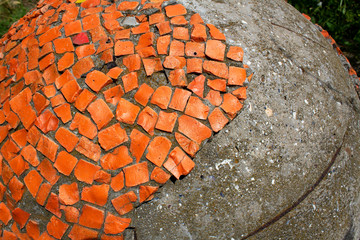 stone tile red orange tile decoration texture