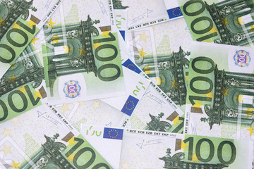 Colorful Euro banknotes