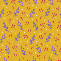 Christmas hand drawn seamless pattern. Vector illustration.