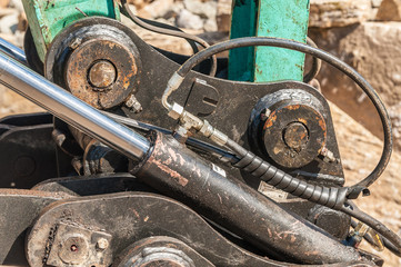 Linkage between the bucket and stick of an excavator.