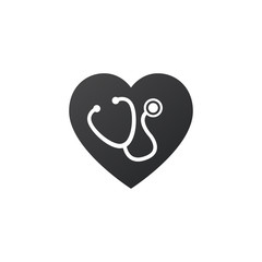 Medical and Health care concept represented by stethoscope and heart icon. Vector illustration isolated on white background