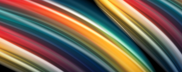 Flowing liquid colors - modern colorful flow poster. Wave liquid shapes. Art design for your design project