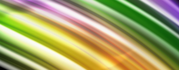 Fluid liquid color wave lines, glowing colorful light effect, abstract composition template. Geometric technology abstract pattern. Movement concept