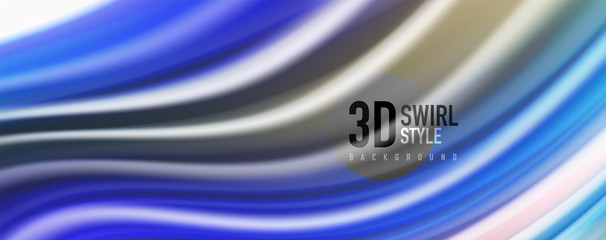 Color flowing waves, liquid conceptual abstract background