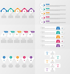 Set of infographics element template with options.