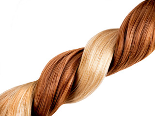 Blond and red hair braid