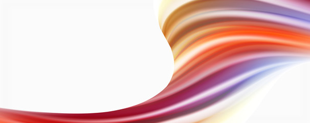 Modern techno Fluid color flow on white colorful poste. Art for your design