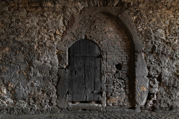 Fototapeta na wymiar secret gate in the castle