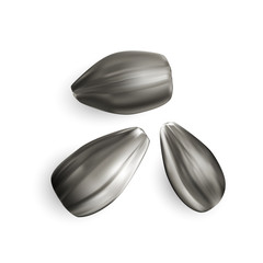 Black Sunflower or Sunflower Seeds Isolated on White Background