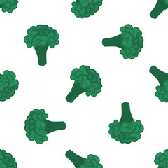 Broccoli seamless pattern. Organic vegetarian food. Used for design surfaces, fabrics, textiles, packaging paper