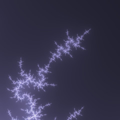 White, grey and blue mandelbrot fractal.