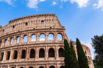 Fototapeta premium The Colosseum or Coliseum, also known as the Flavian Amphitheatre in the centre of the city of Rome, Italy.