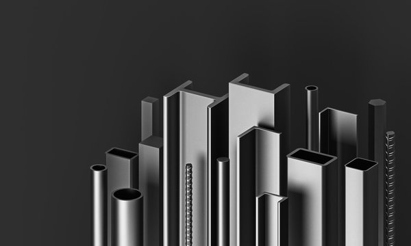 steel products render 3d