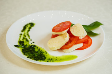 Delicious food in the restaurant on a plate
