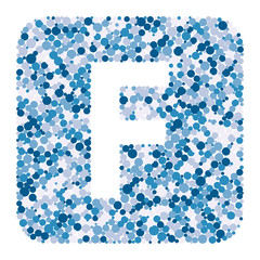 F letter color distributed circles dots illustration