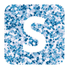 S letter color distributed circles dots illustration