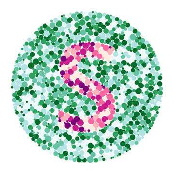 S letter color distributed circles dots illustration