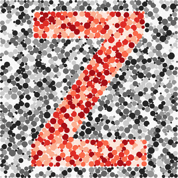 W letter color distributed circles dots illustration