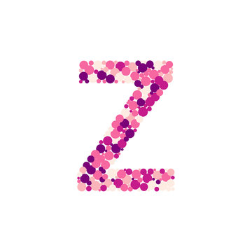 W letter color distributed circles dots illustration