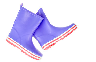 Children's pink rubber boots for walking. 