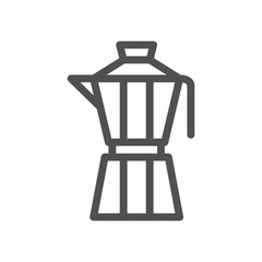 Italian coffee maker moka pot icon. Linear style icon. flat design element. Editable stroke. 48x48 Pixel Perfect