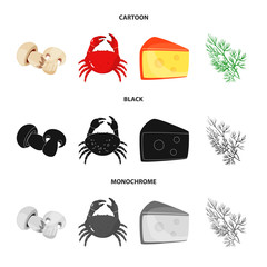 Vector illustration of taste and product icon. Collection of taste and cooking stock symbol for web.