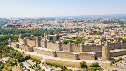 Fototapeta na wymiar panoramic view of carcassone chateau, France