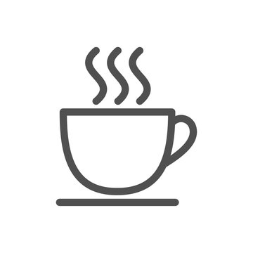 Cup of coffee icon, great design for any purposes. Cup of coffee for banner design. Food silhouette icon. Editable stroke. 48x48 Pixel Perfect.