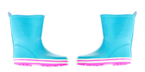 Children's pink rubber boots for walking. 