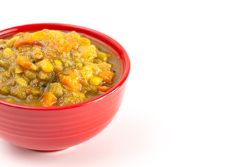Spicy Vegetable Curry Isolated on a White Background