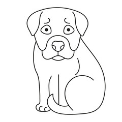 Dog. Coloring Book Design For Kids And Children. Vector Illustration Isolated