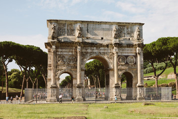 Fototapeta na wymiar Triumphal Arch of Constantine in Rome