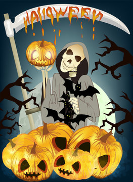 Vector image of the skeleton. From a series of illustrations for Halloween