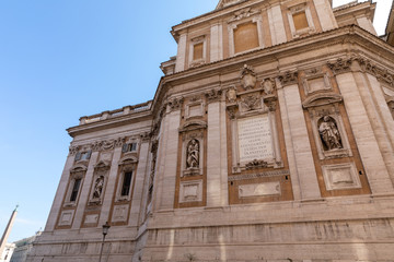 Fototapeta na wymiar Panoramic view of exterior of the Basilica di Santa Maria Maggiore