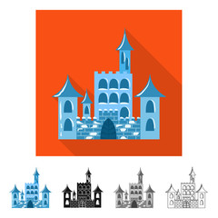 Obraz premium Isolated object of castle and ice symbol. Set of castle and sculpture stock symbol for web.