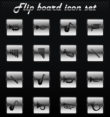 wind instruments icon set