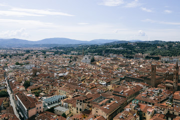 Obraz premium Aerial panoramic view of city of Florence from cupola of Florence Cathedral
