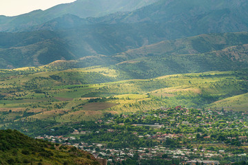 Fototapeta na wymiar Beautiful village in mountains