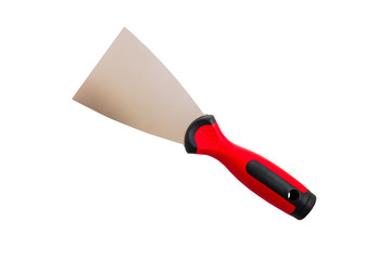 Steel trowel on a white background