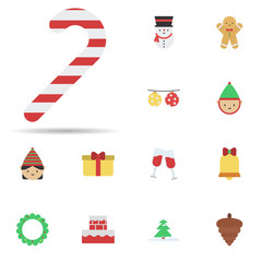 Candy cane 2 colored line icon. Universal set of christmas for website design and development, app development
