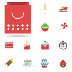 Bag, christmas, gift 2 colored line icon. Universal set of christmas for website design and development, app development