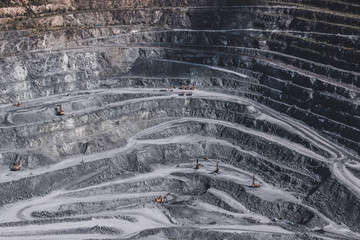 Aerial view industrial of opencast mining
